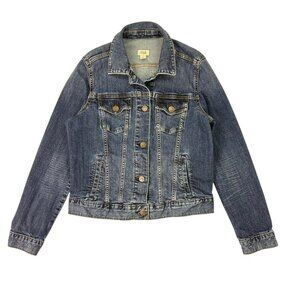 A.N.A Women’s Blue Denim Jean Jacket Size Small Stretch Classic Button Up